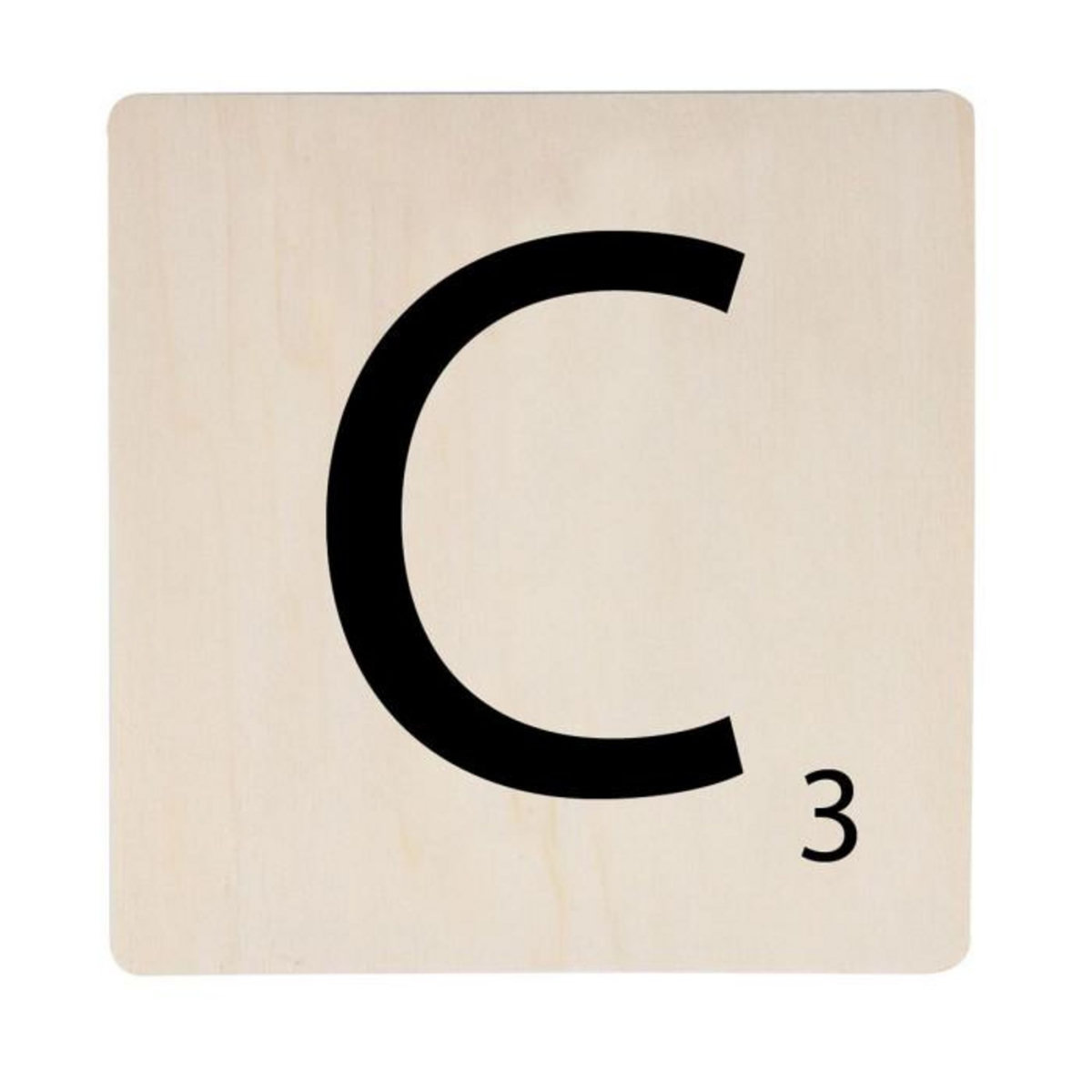 Paris Prix Décoration Murale en Bois  Lettre C  15x15cm Naturel
