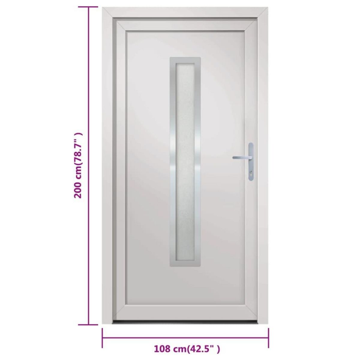 VIDAXL Porte d'entree Blanc 108x200 cm PVC