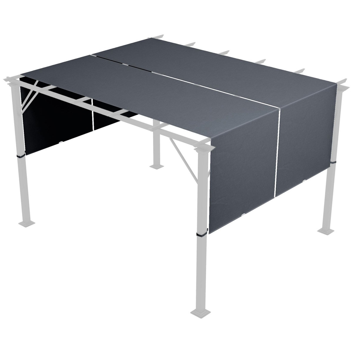 OUTSUNNY Lot de 2 toiles de rechange pergola rétractable 3 x 3 m polyester anti-UV30+ anthracite