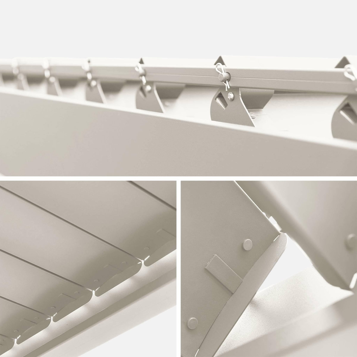 SWEEEK Pergola bioclimatique aluminium 4x3m + 1 persienne 100cm + 1 persienne 130cm Triomphe