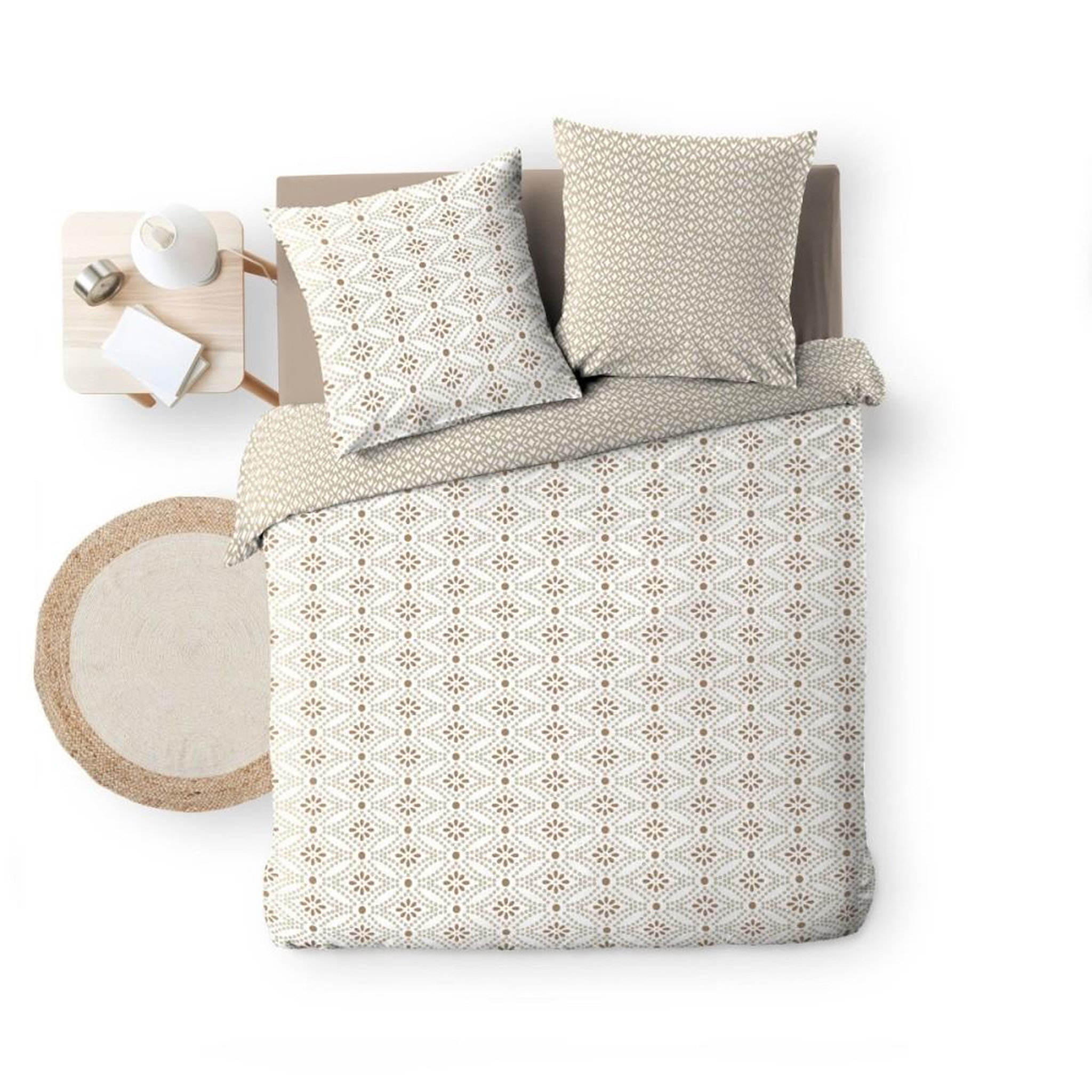 Voir la diapositive 5 : Douceur d'Intérieur Housse de couette 240x220 + 2 taies BRIANNA 100% coton 57 fils