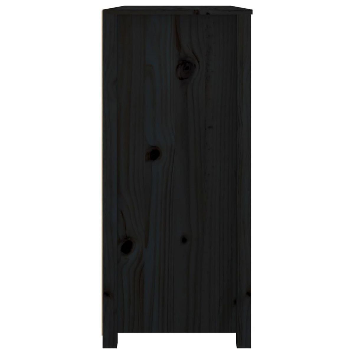 VIDAXL Armoire laterale Noir 100x40x90 cm Bois de pin massif