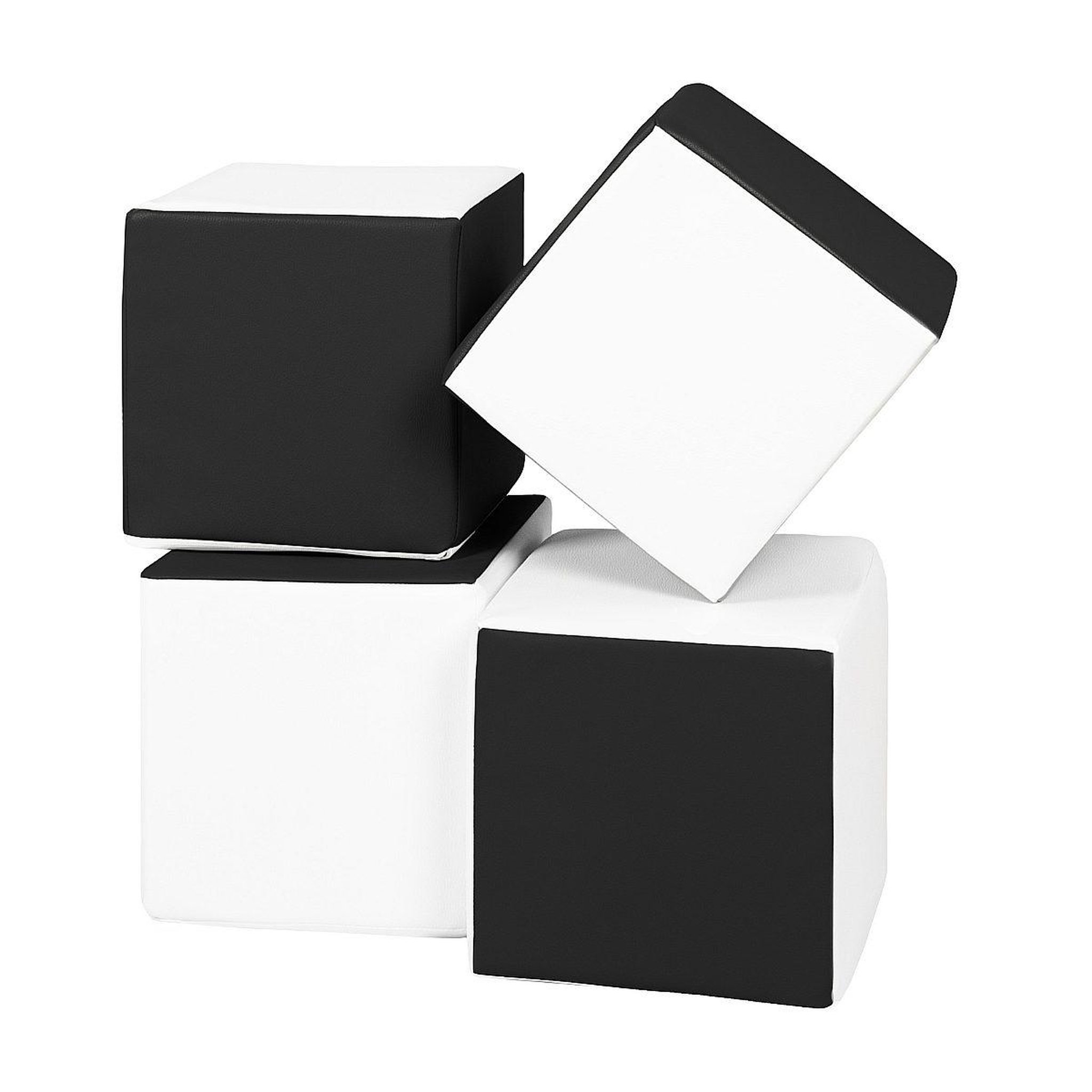 VELINDA Lot cubes xxl mousse 4 pcs noir - blanc