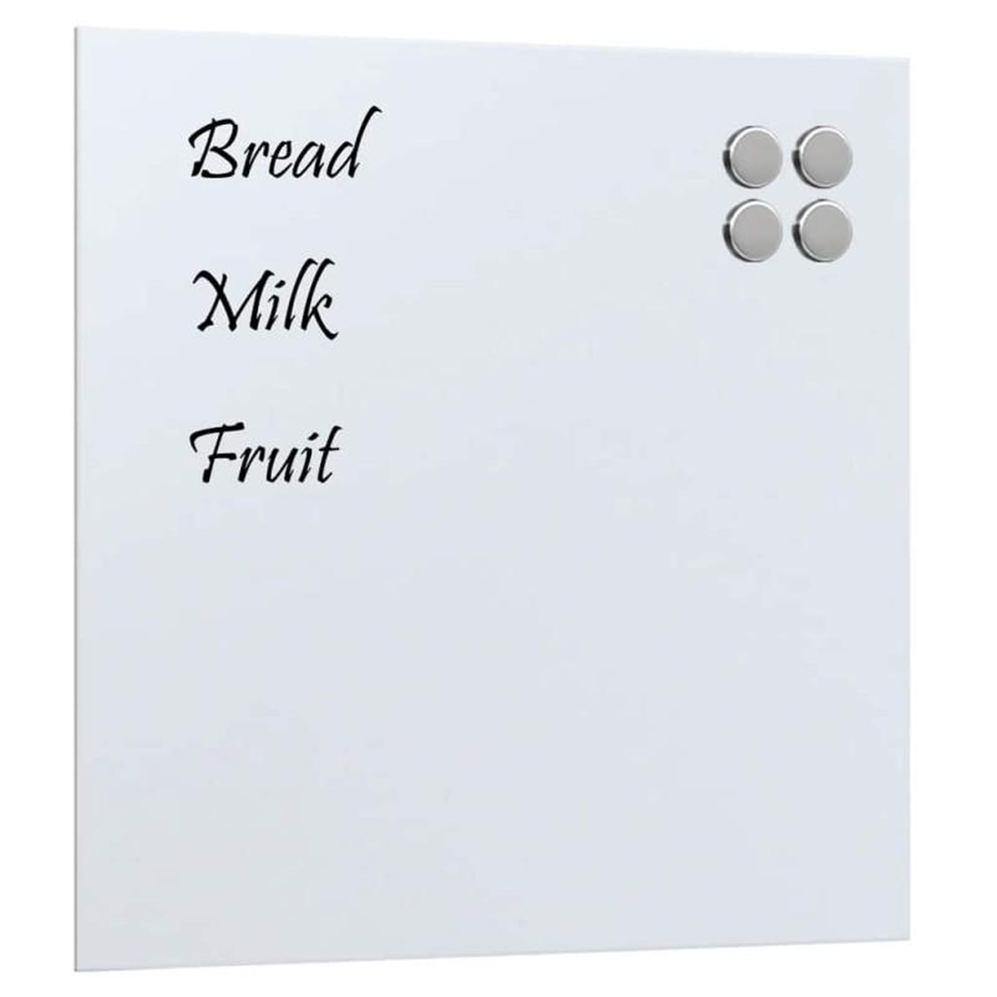 Voir la diapositive 2 : VIDAXL Tableau noir magnétique mural blanc 40x40 cm verre trempé