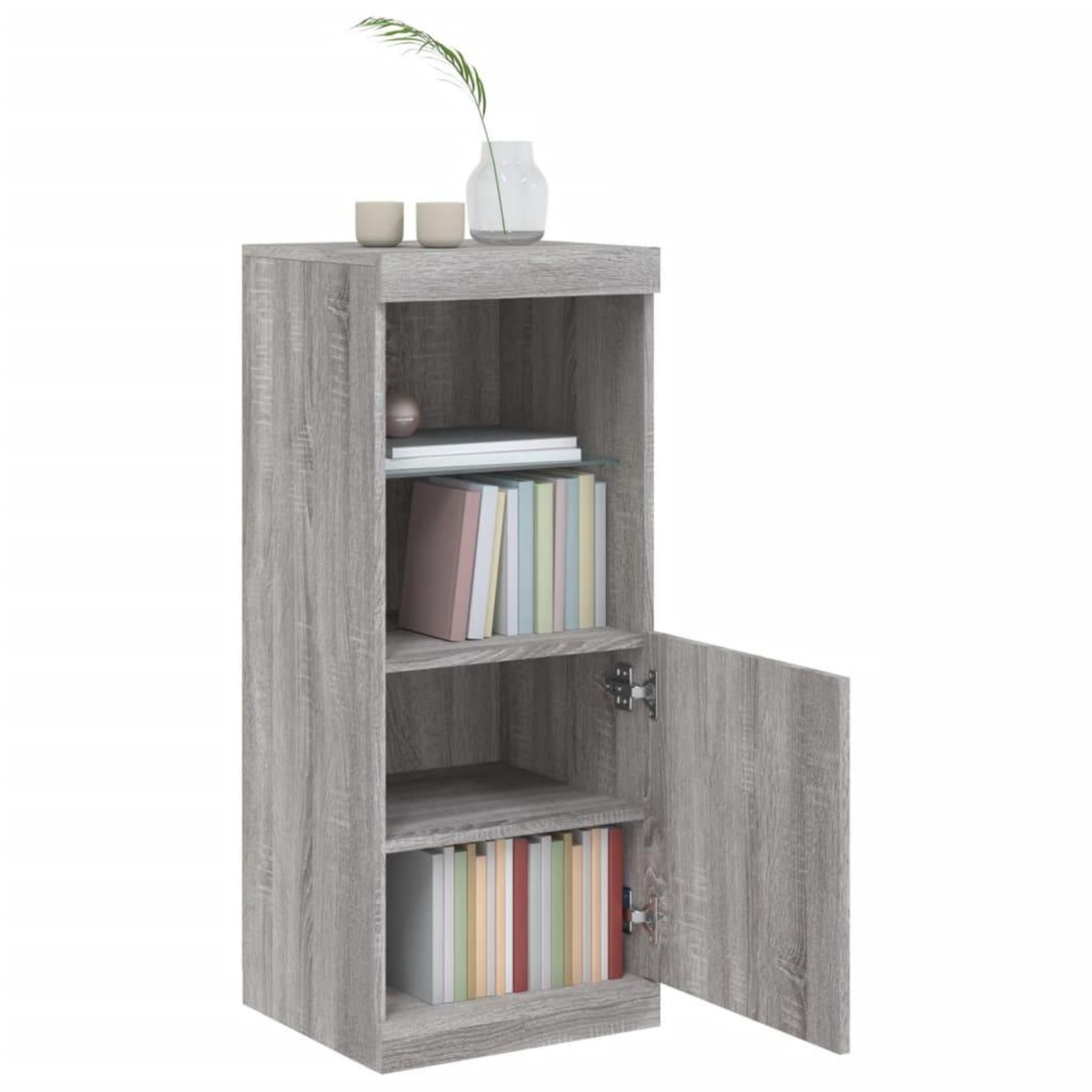 Voir la diapositive 4 : VIDAXL Buffet avec lumieres LED sonoma gris 41x37x100 cm