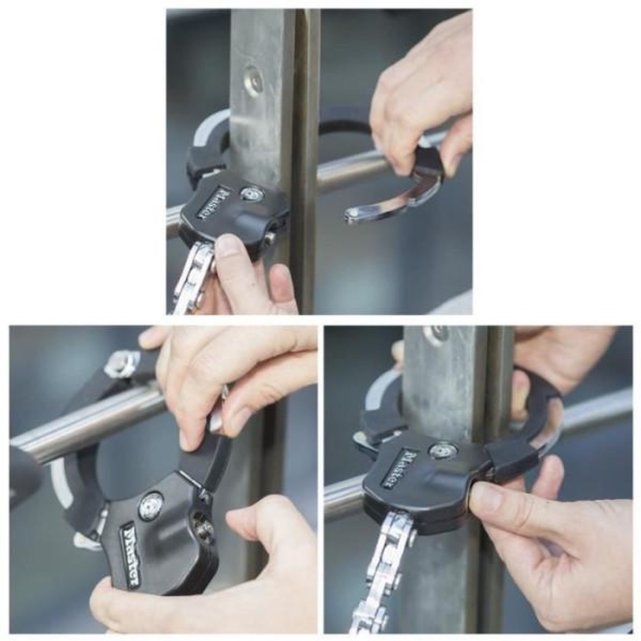 Voir la diapositive 6 : Master lock Antivol Masterlock menottes en acier trempé de 7.6cm de diametre 1 maillon