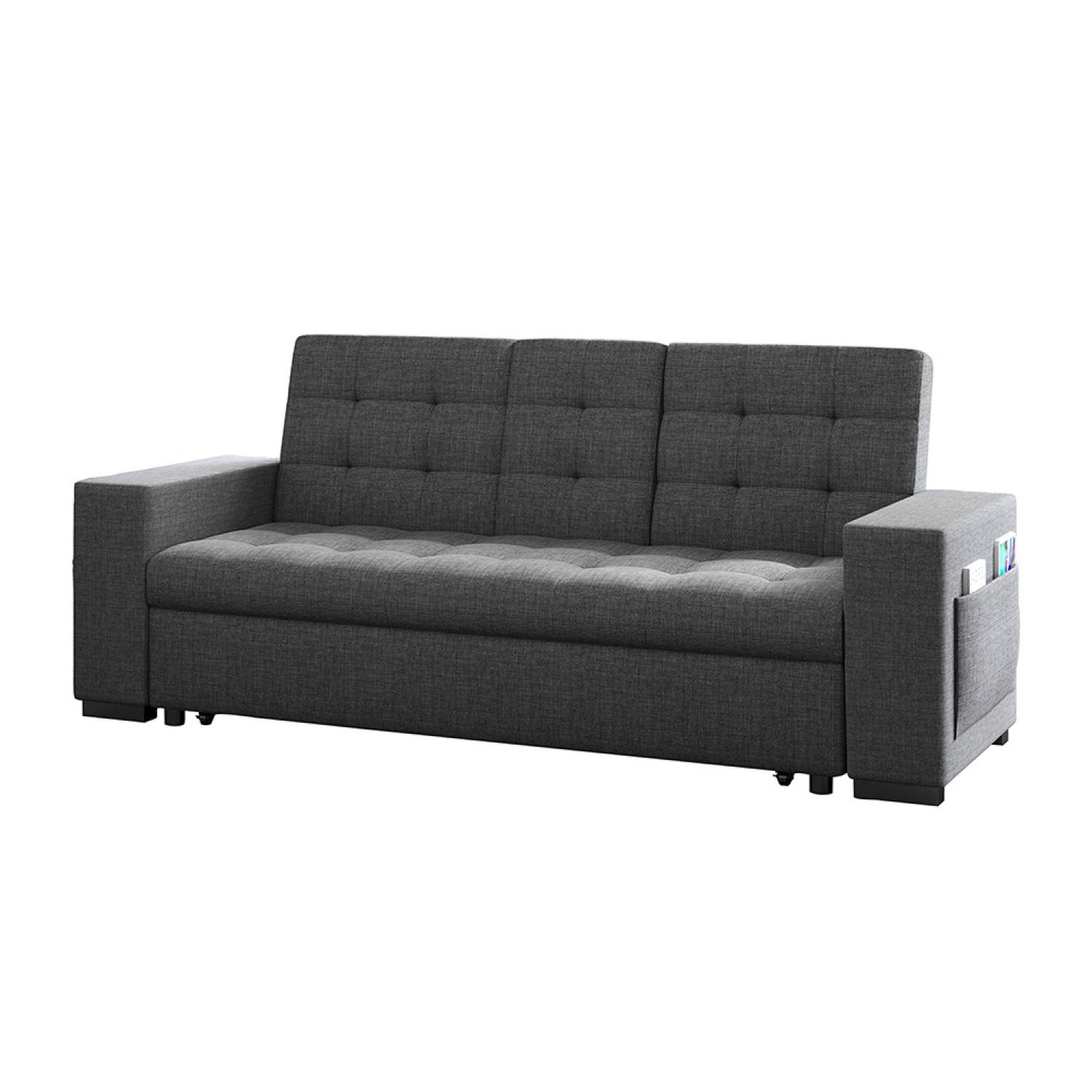 CONCEPT USINE Canapé convertible gris foncé avec rangements noho