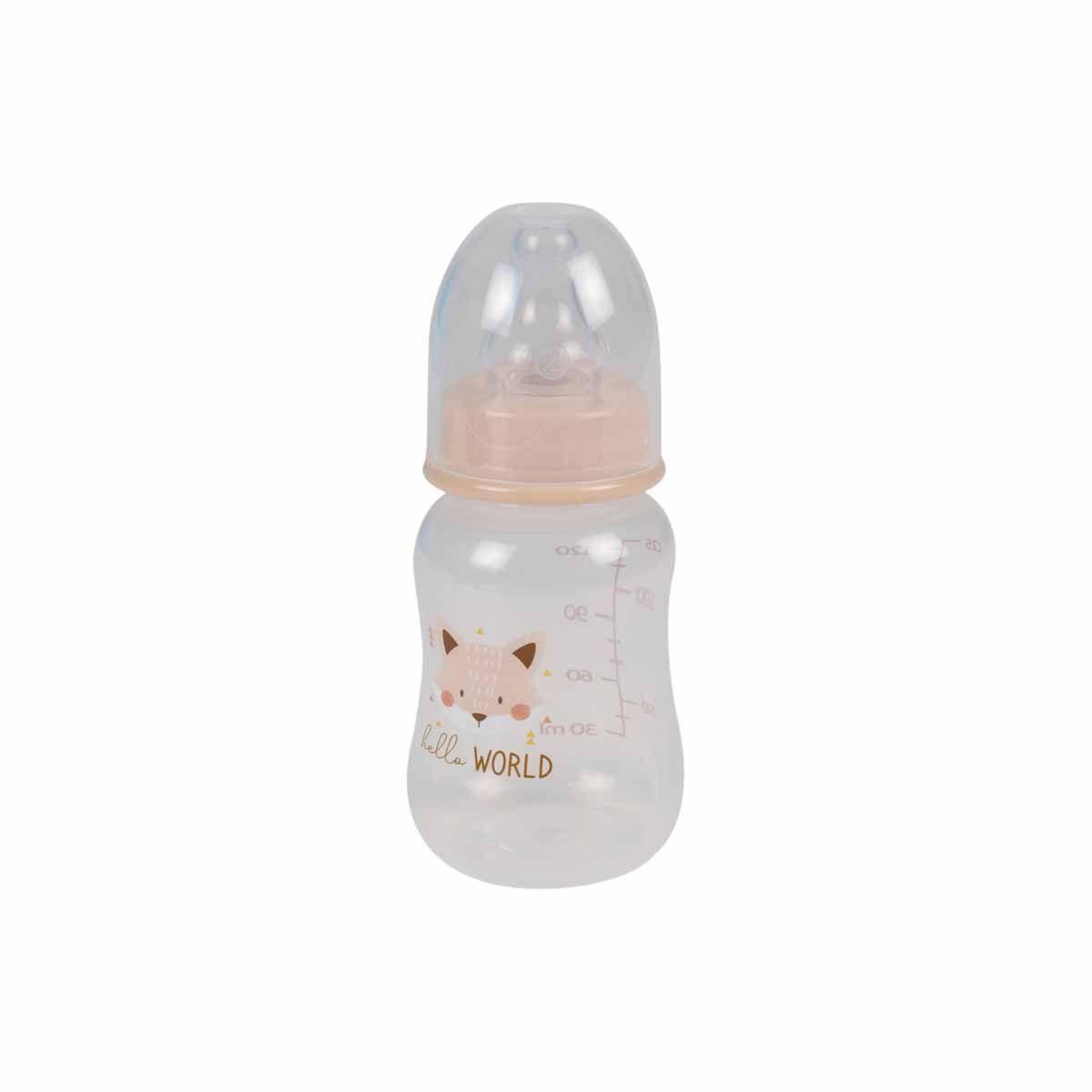Voir la diapositive 1 : BEBE DOUCEUR Biberon col étroit  renard  125ml beige