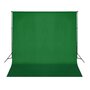 Voir la diapositive 2 : VIDAXL Toile de fond coton sans support vert 300x300 cm incrustation
