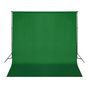 Voir la diapositive 2 : VIDAXL Toile de fond coton sans support vert 300x300 cm incrustation