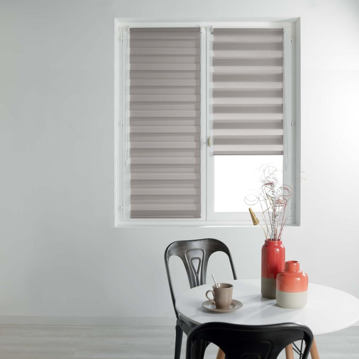 Paris Prix Store Enrouleur Jour Nuit  Daynight  45x180cm Taupe