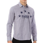 PSG PSG Chemise à Rayures Marine Homme PSG 109. Coloris disponibles : Bleu