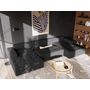 Voir la diapositive 2 : BEST MOBILIER Bastian - canapé panoramique en u 7 places convertible avec coffre en velours texturé