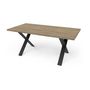 Voir la diapositive 4 : Demeyere Table - STOUT - Rectangulaire - Décor mélamine halifax - Pied en X noir mat - 6 places - 180 x 90 cm - DEMEYERE