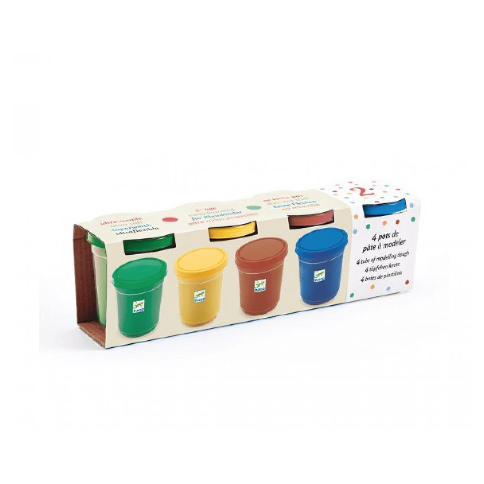 Djeco 4 pots de pate a modeler nature