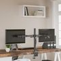 Voir la diapositive 4 : VIDAXL Support de moniteur double noir acier VESA 75 100 mm