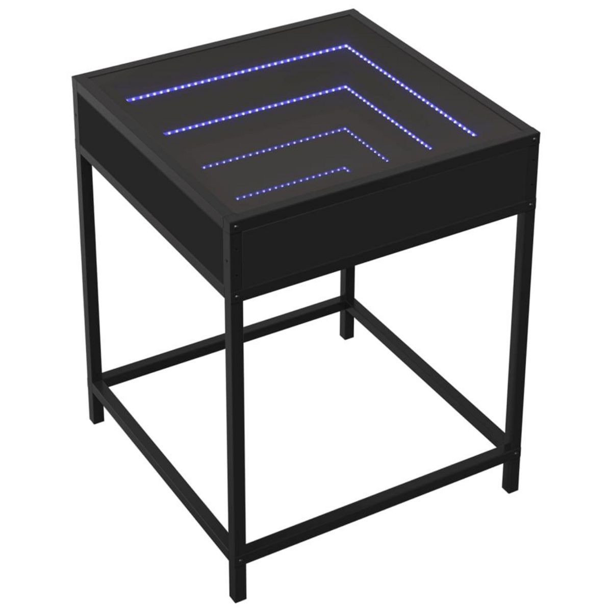 VIDAXL Table de chevet avec LED infini noir 40x40x51 cm
