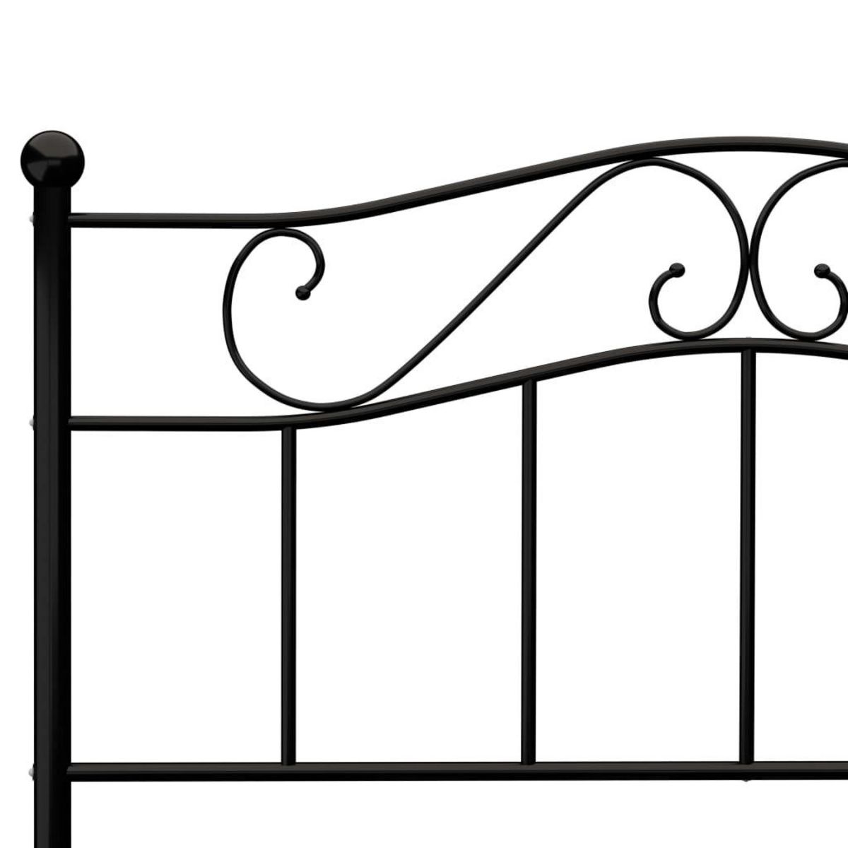 VIDAXL Cadre de lit sans matelas noir metal 140x200 cm