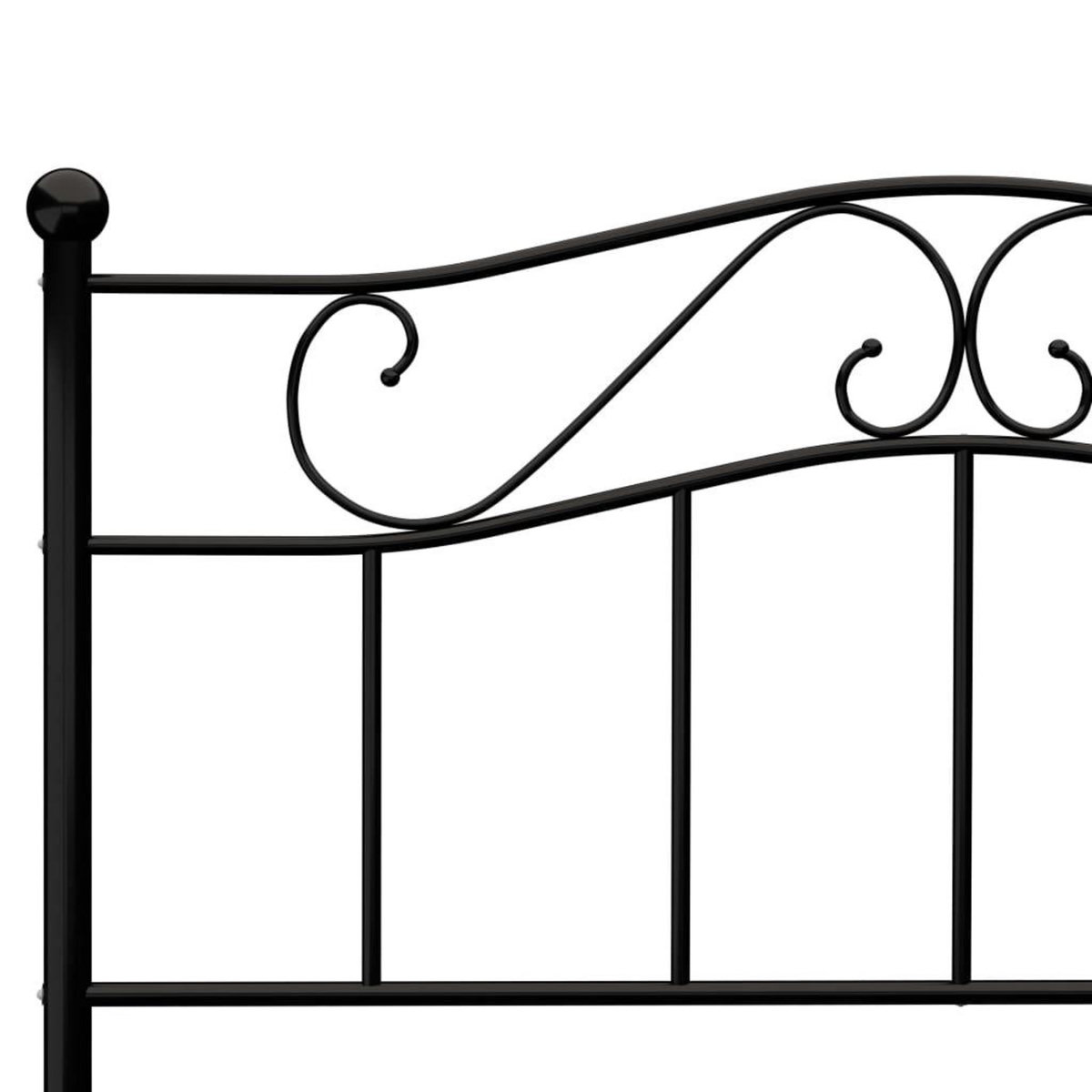 VIDAXL Cadre de lit sans matelas noir metal 140x200 cm