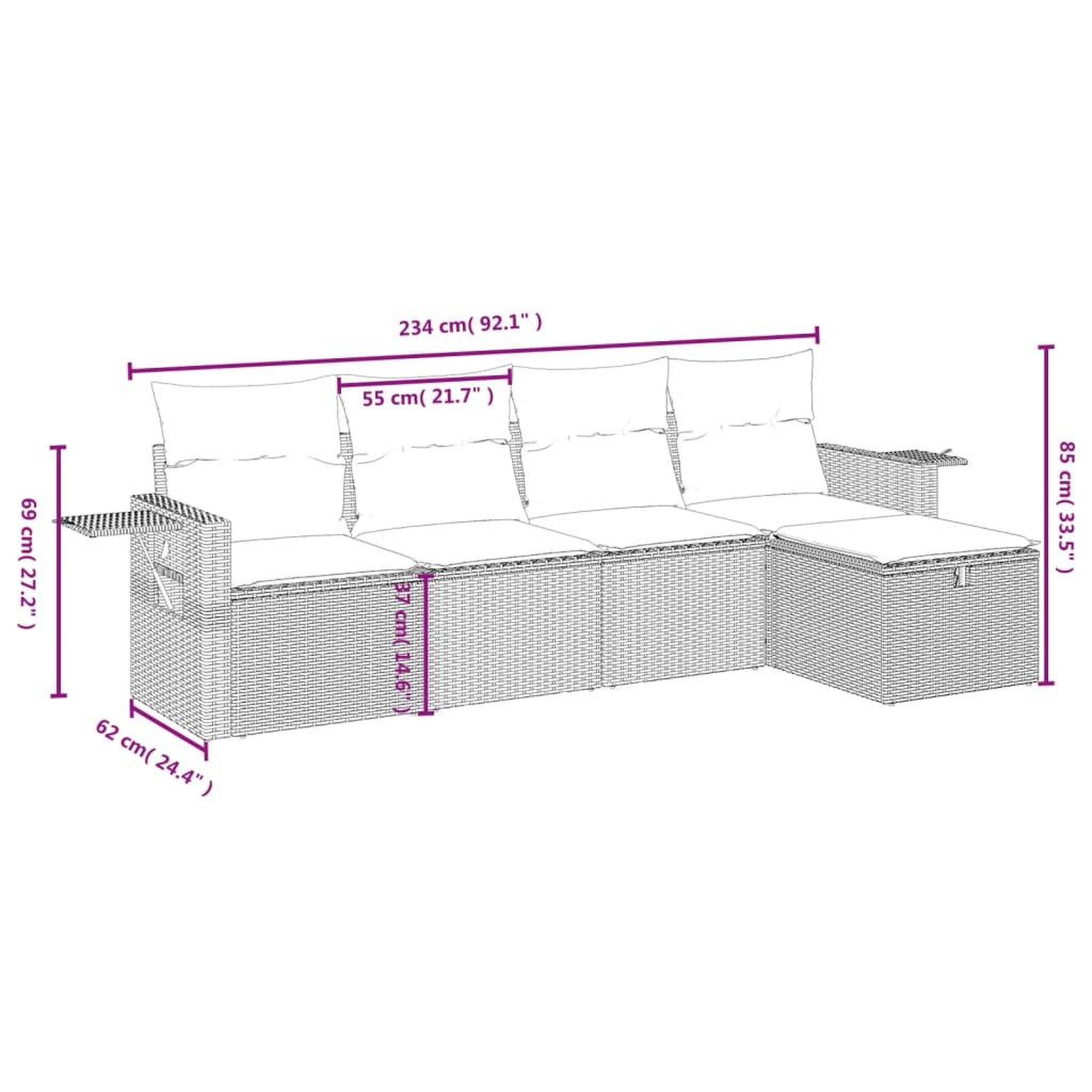 Voir la diapositive 5 : VIDAXL Salon de jardin 5 pcs avec coussins noir resine tressee