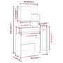 Voir la diapositive 6 : VIDAXL Ensemble de coiffeuse Sonoma gris 86,5x35x136 cm