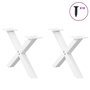 Voir la diapositive 3 : VIDAXL Pieds de table basse forme de X 2 pcs blanc 50x(30-31) cm acier