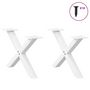 Voir la diapositive 3 : VIDAXL Pieds de table basse forme de X 2 pcs blanc 50x(30-31) cm acier