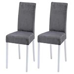 BEST MOBILIER Gemma - lot de 2 chaises - en velours côtelé. Coloris disponibles : Gris, Beige