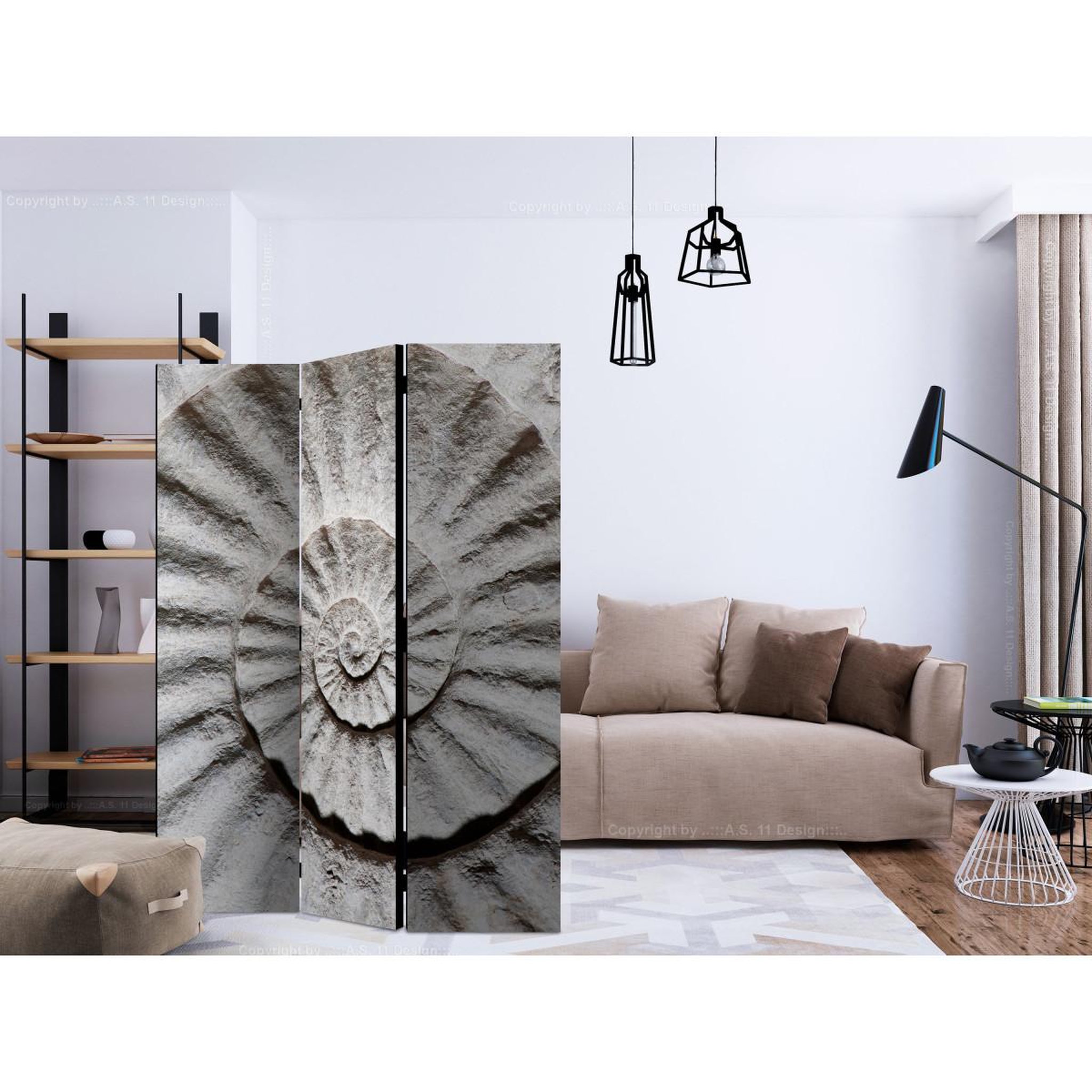 Voir la diapositive 2 : Paris Prix Paravent 3 volets  shell  135x172cm