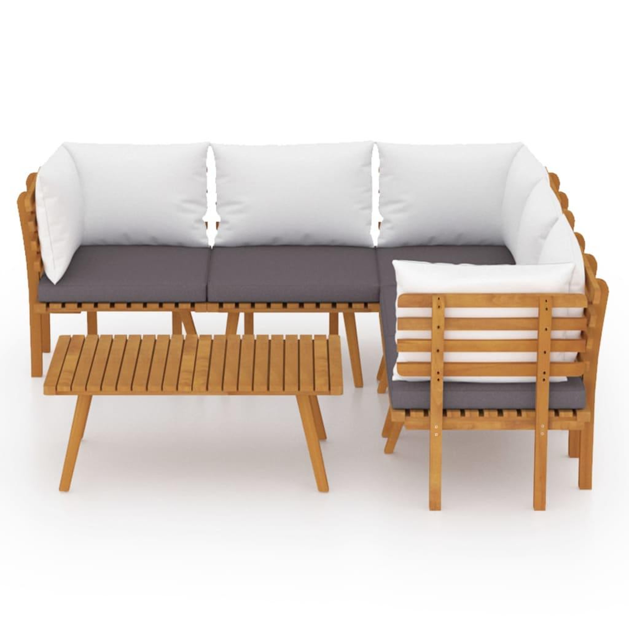 Voir la diapositive 3 : VIDAXL Salon de jardin 6 pcs avec coussins Bois d'acacia solide