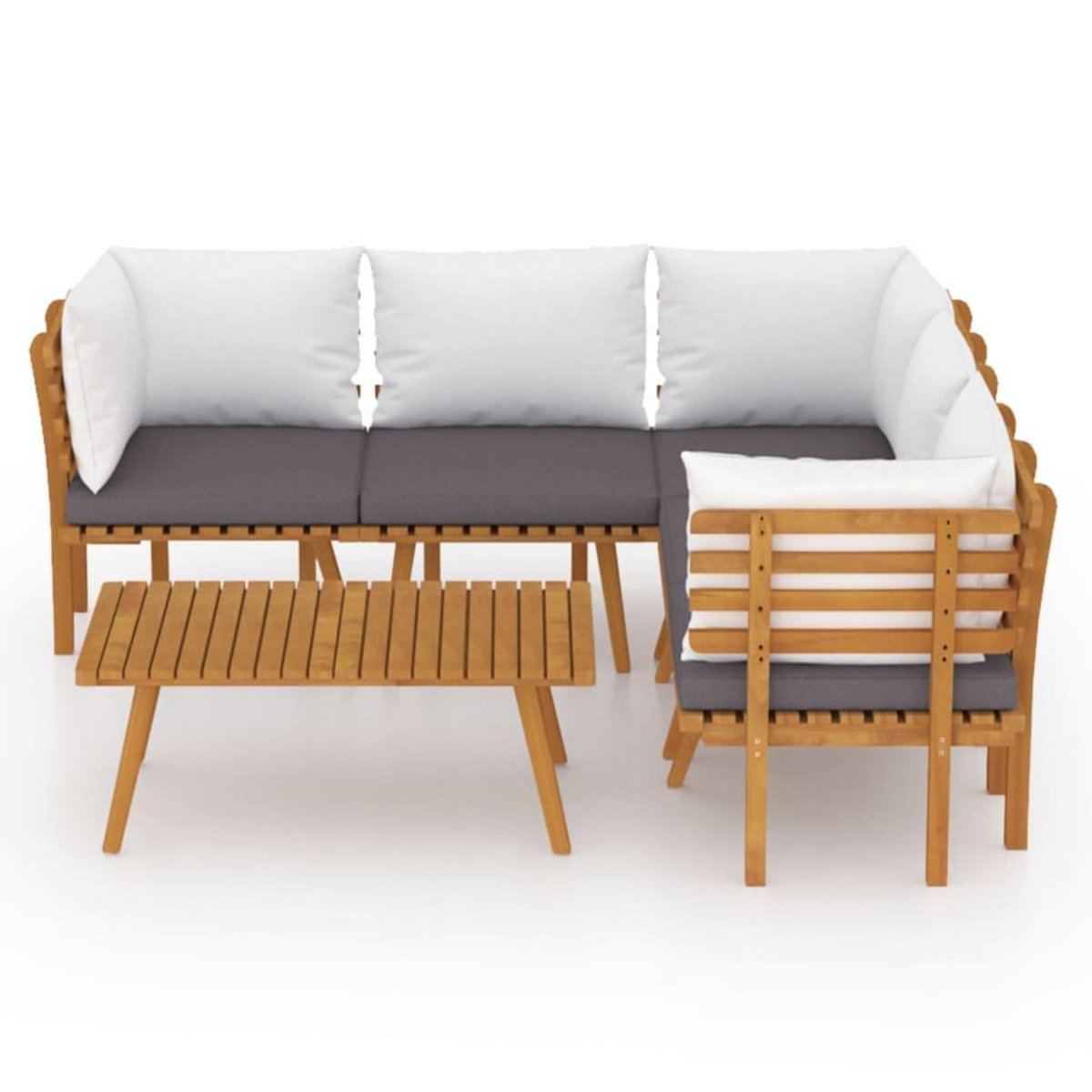 VIDAXL Salon de jardin 6 pcs avec coussins Bois d'acacia solide