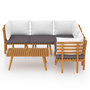 Voir la diapositive 3 : VIDAXL Salon de jardin 6 pcs avec coussins Bois d'acacia solide
