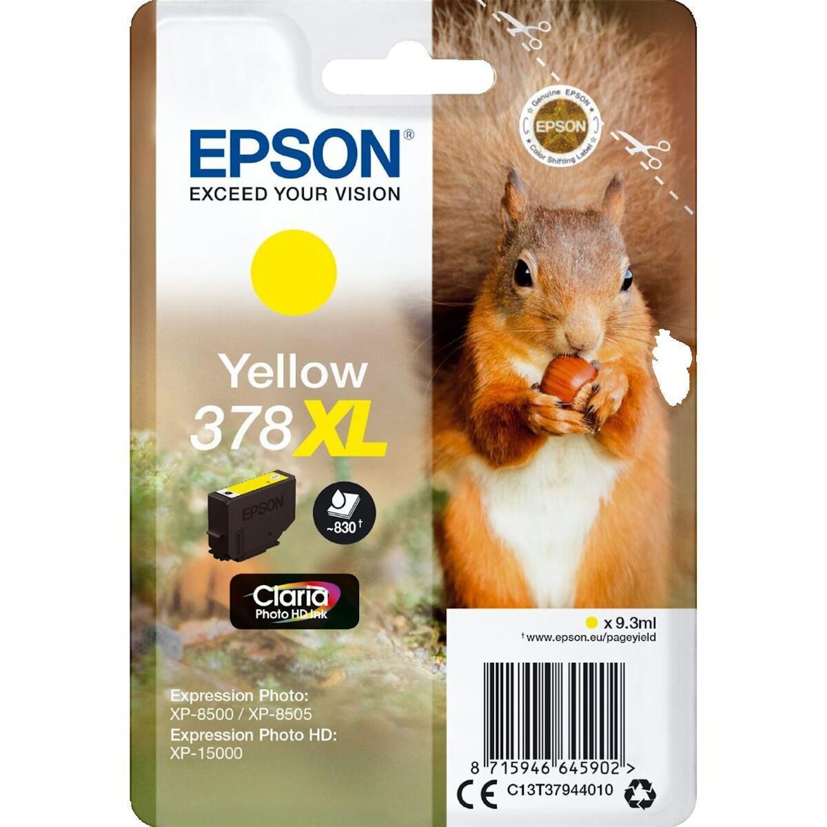 Epson Cartouche d'encre Epson 378XL Jaune 9,3 ml Original