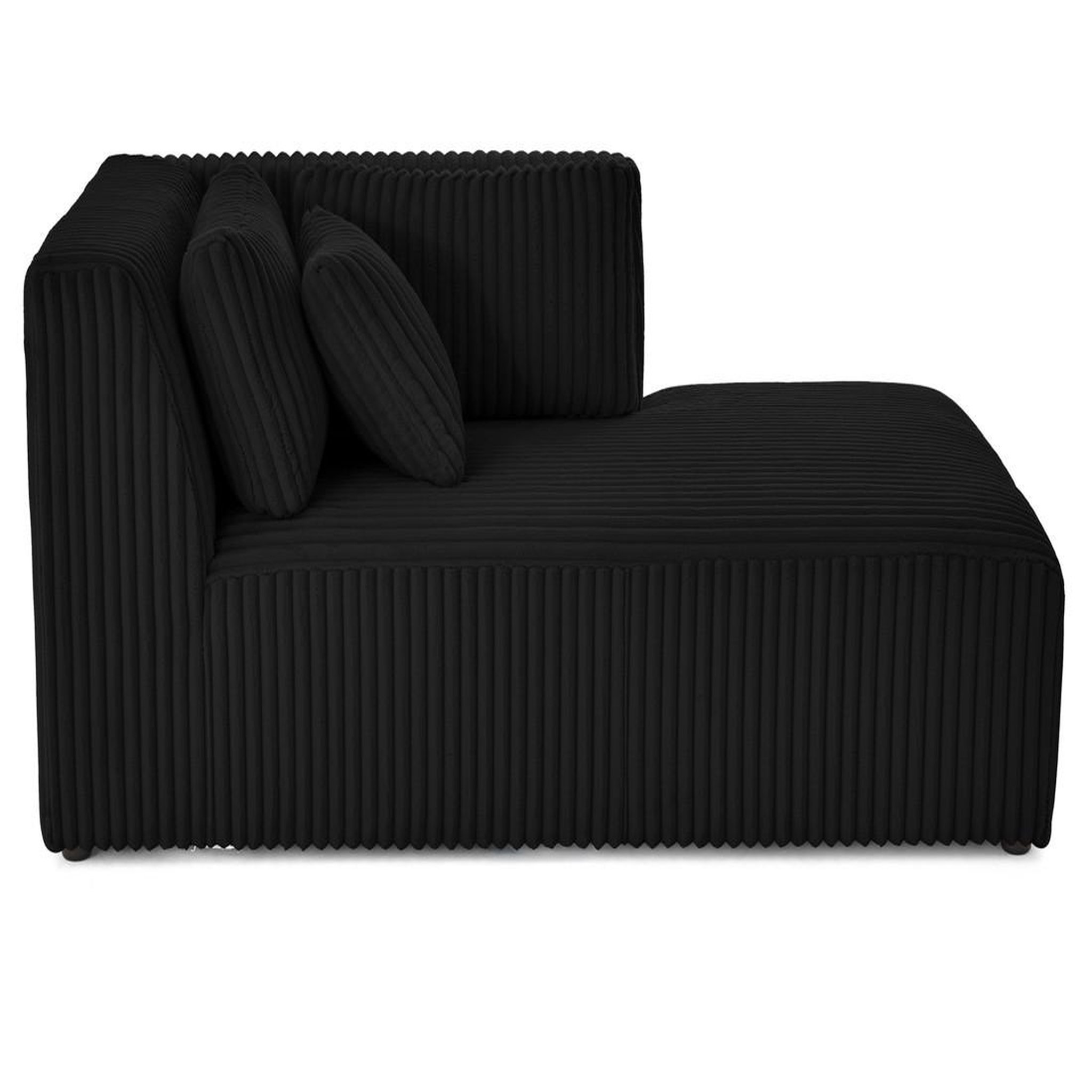 Voir la diapositive 2 : LISA DESIGN Victoire - module d'assise méridienne droit en velours côtelé grosses côtes