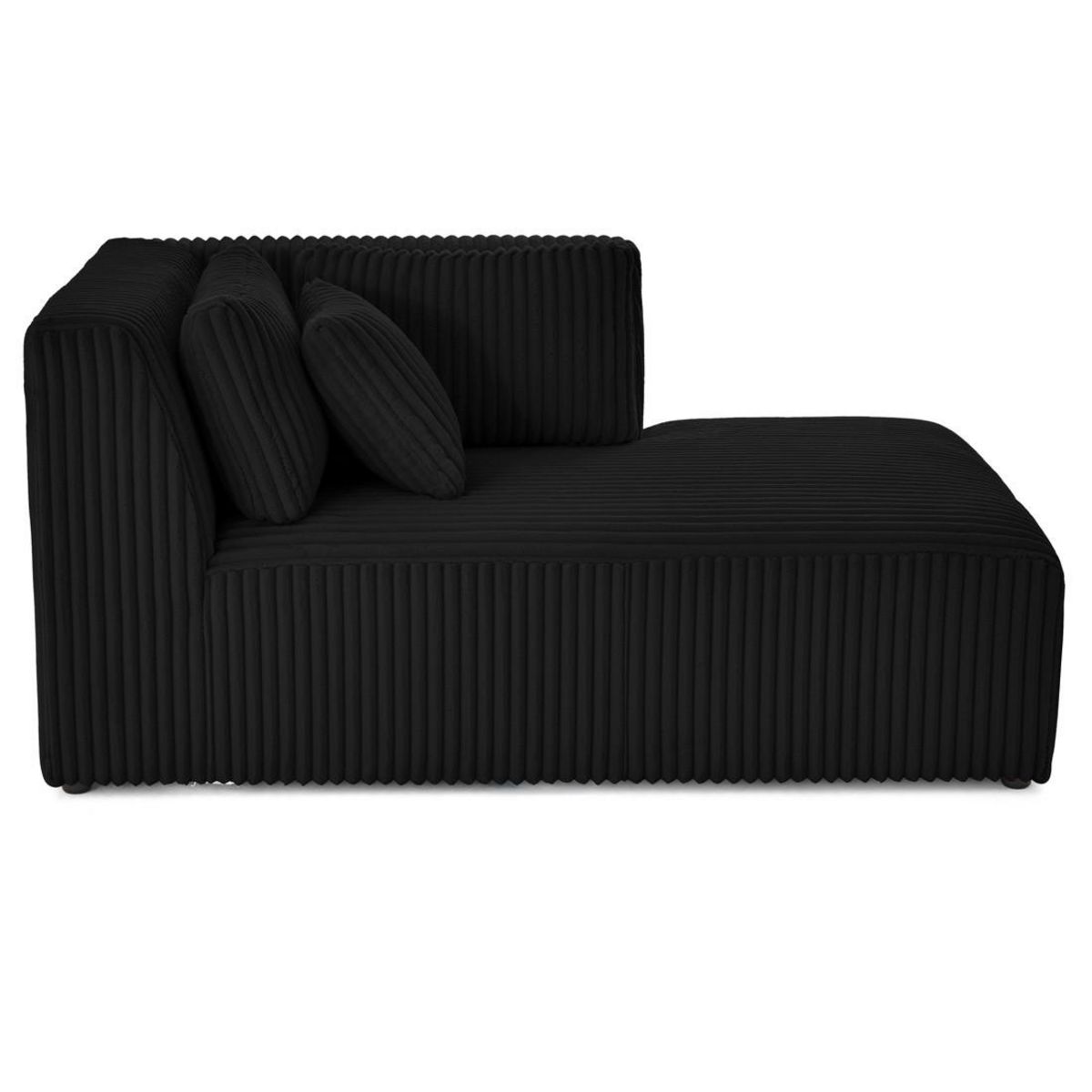 LISA DESIGN Victoire - module d'assise méridienne droit en velours côtelé grosses côtes