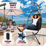 Voir la diapositive 4 : tectake Fauteuil suspendu Ariane avec structure et coussin 160kg