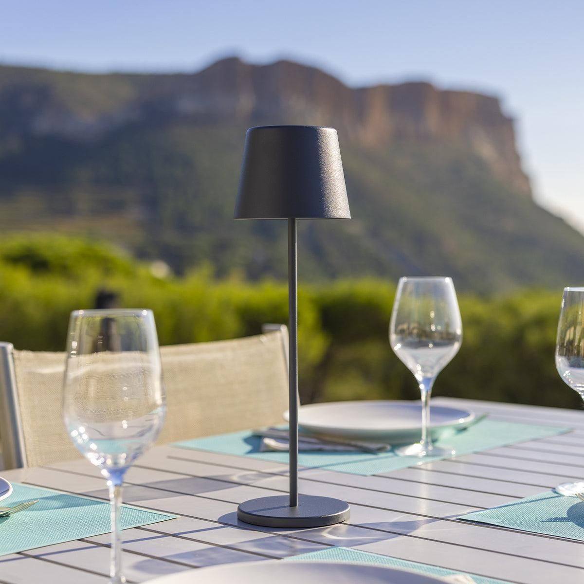 Lumisky Lampe de table sans fil LED KELLY Gris Metal H38CM