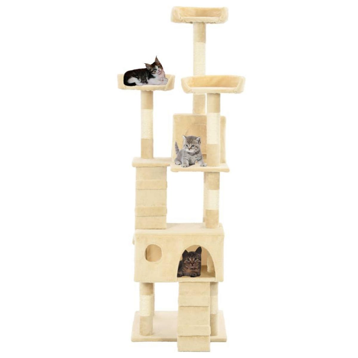 VIDAXL Arbre a chat avec griffoirs en sisal 170 cm Beige