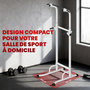Voir la diapositive 6 : HOMCOM Station de traction et dips - barre de traction autoportante réglable H.176-227cm - acier blanc