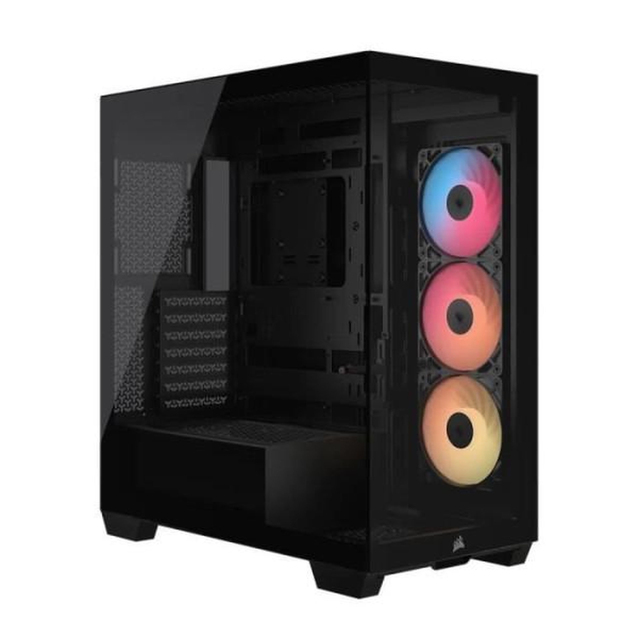 Corsair Boitier pc - corsair - 3500x rsr argb tempered glass mid-tower - 3 ventilateurs argb a rotor inversé - noir