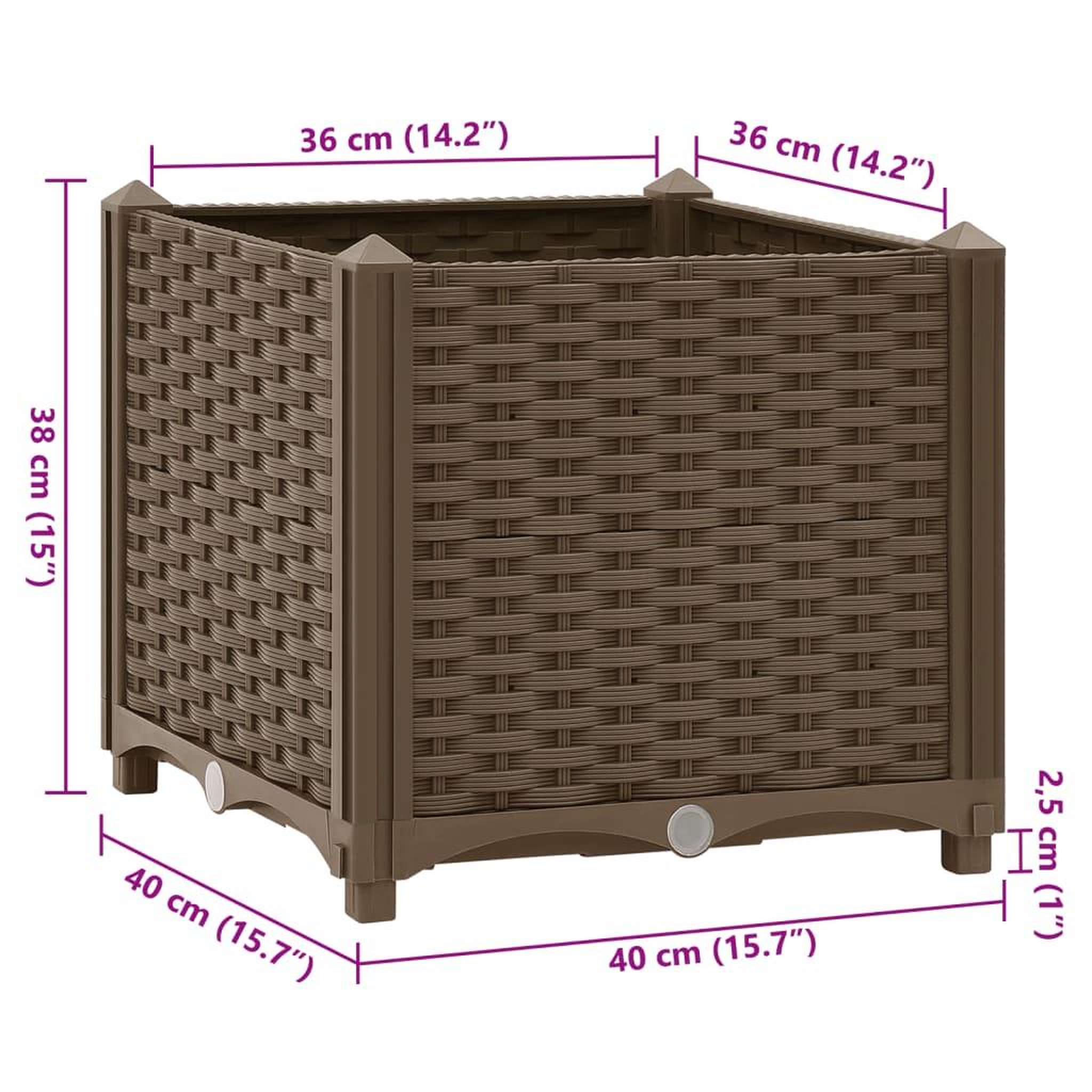 Voir la diapositive 6 : VIDAXL Lit sureleve 40x40x38 cm Polypropylene