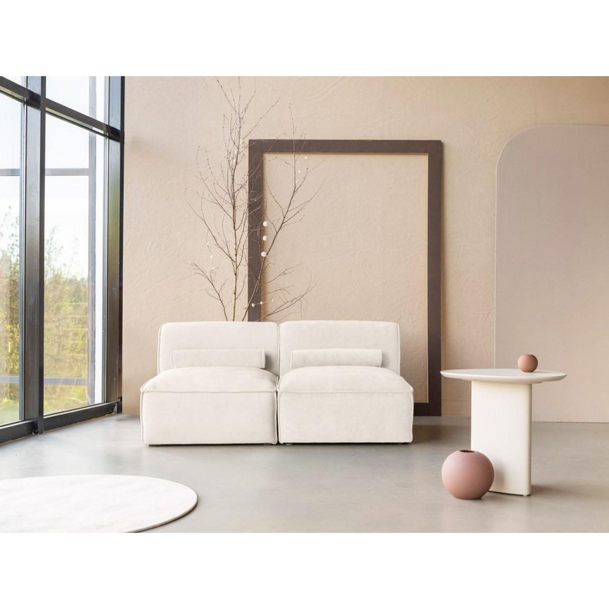 BEST MOBILIER Felix - canapé modulable 2 places en tissu texturé