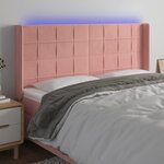 VIDAXL Tete de lit a LED Rose 203x16x118/128 cm Velours