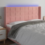 Voir la diapositive 1 : VIDAXL Tete de lit a LED Rose 203x16x118/128 cm Velours