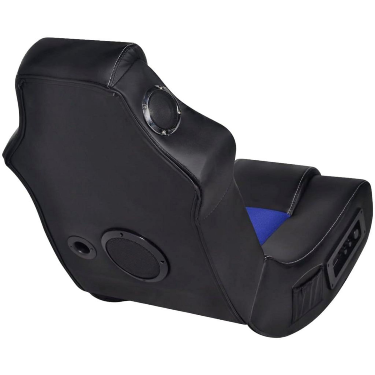VIDAXL Fauteuil a bascule a enceinte Noir et bleu Similicuir