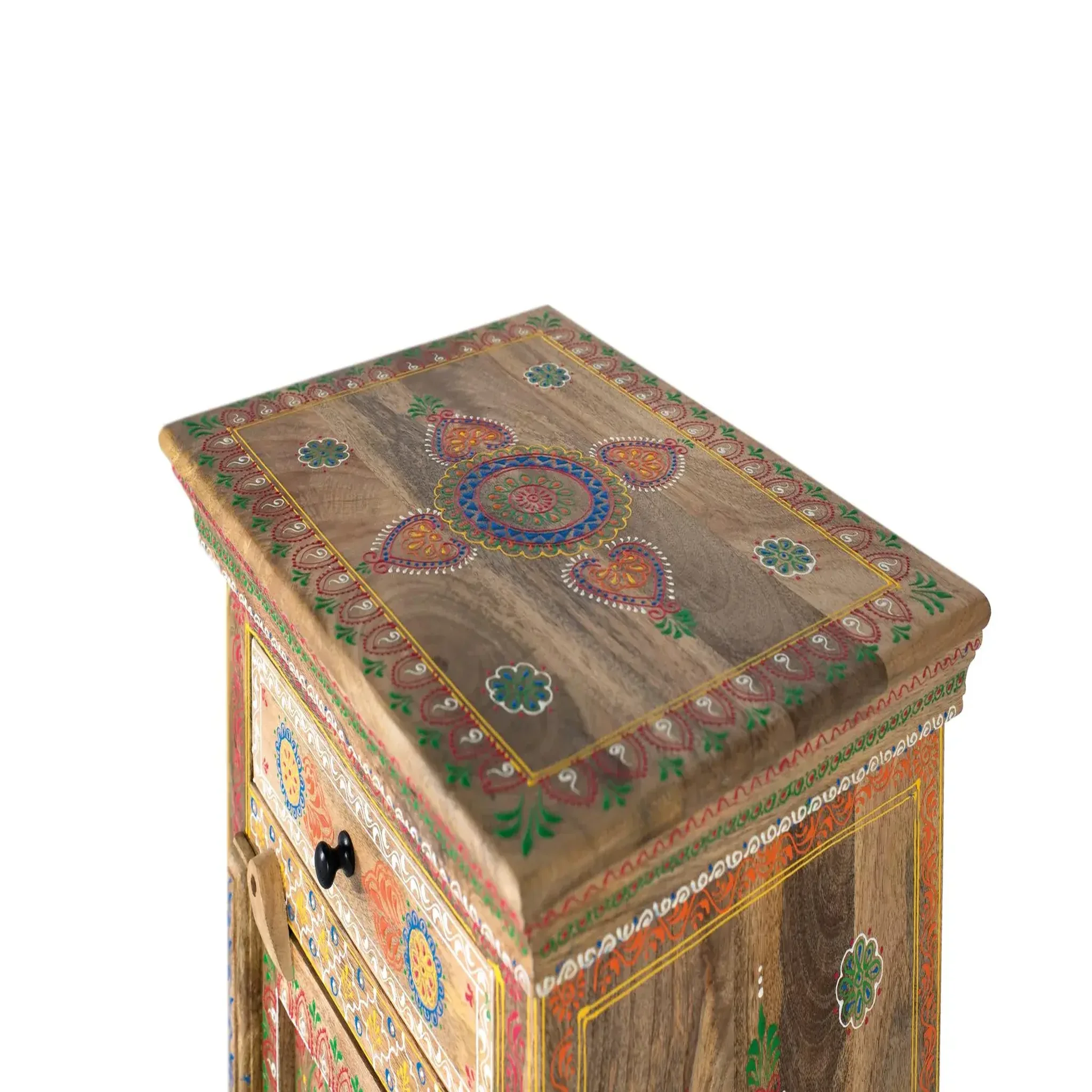Voir la diapositive 5 : GINER Y COLOMER SL Table de chevet en bois de manguier 45 cm style artisanal ethnique