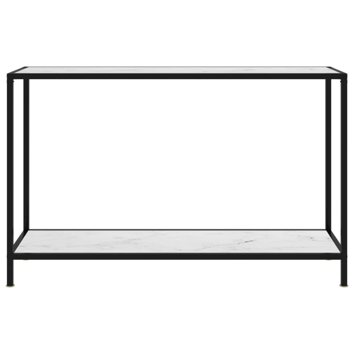 VIDAXL Table console Blanc 120x35x75 cm Verre trempe