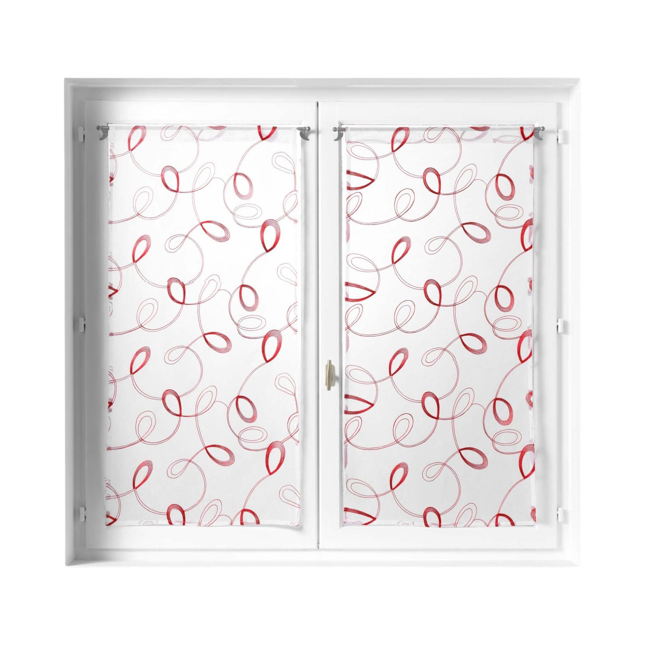 Eden Paire de voilages hoop design et moderne. Coloris disponibles : Rouge