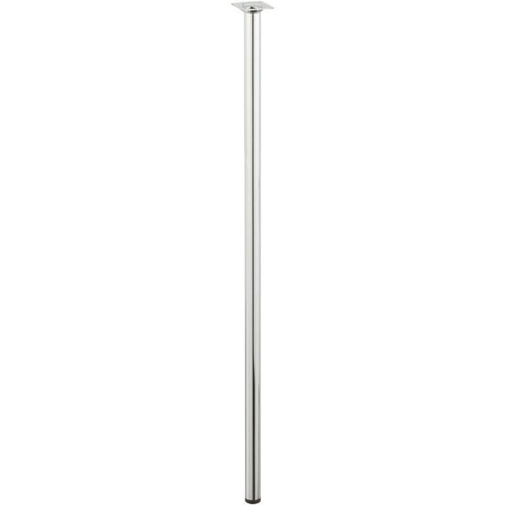 CENTRALE BRICO Pied de table basse cylindrique fixe acier chromé gris, 70 cm