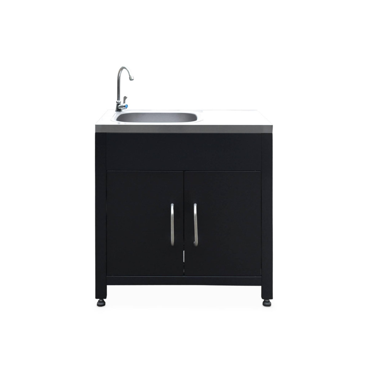 SWEEEK Cuisine extérieure 5 modules en acier inoxydable avec barbecue gaz 4 brûleurs